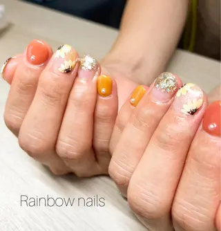 ネイル Rainbow nailsくろちゃんのネイルデザイン