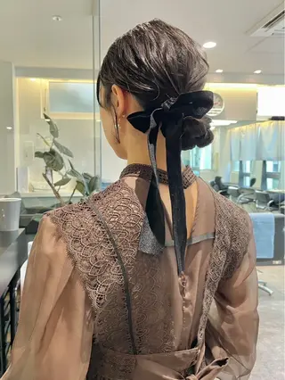 ミディアム ヘアアレンジ ダブルカラー🫐 /まゆ🎀のヘアスタイル