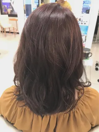 ミディアム カラー ヘアアレンジ 【センターパート/ マッシュ】ryokaのヘアスタイル