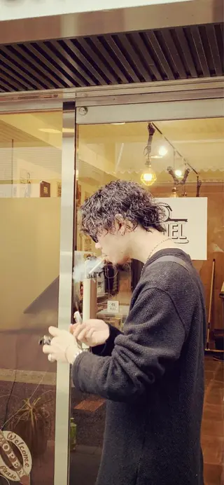 ミディアム パーマ メンズ CARNEL所属・メンズ専門CANEL かずまのヘアスタイル