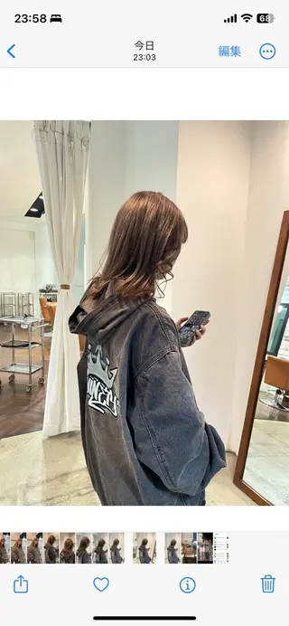 ミディアム パーマ カットモデル/ ハイトーン/ゆうあのヘアスタイル