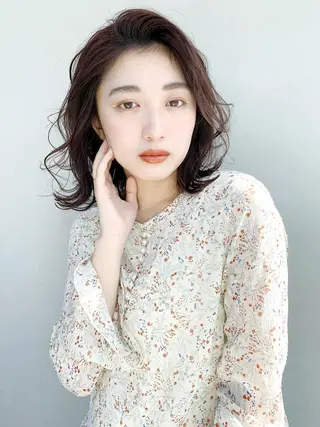 ミディアム パーマ ヘアアレンジ カラー ITbyALBUM 浦和店のヘアスタイル