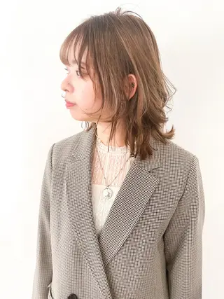 ミディアム カラー 梅田  illfrere 所属・イルフレール ryuのヘアスタイル