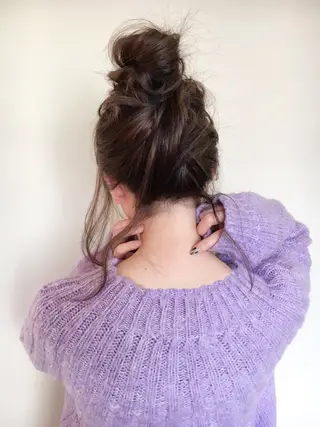 ミディアム カラー ヘアアレンジ 薬院:今泉/上川美幸 大人ヘア/暗髪カラーのヘアスタイル