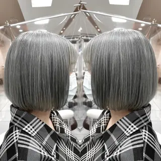 ミディアム カラー 縮毛/レイヤー 韓国/橋口のヘアスタイル