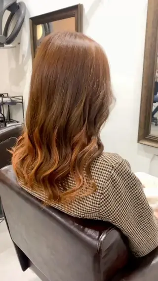 セミロング カラー 中本 達也のヘアスタイル