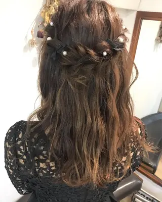 ロング ヘアアレンジ Click所属・クニモトハルナ ボブ/柔らかカラーのヘアスタイル