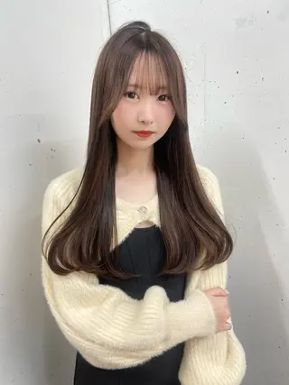 ロング レイヤーカット/ 縮毛矯正/ミサキ💐のヘアスタイル