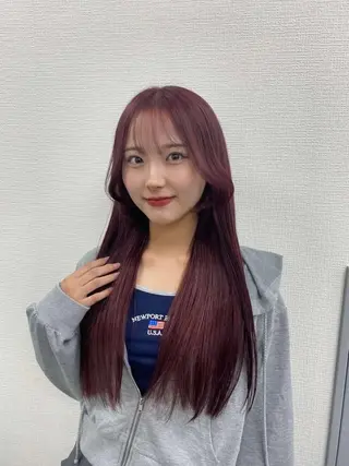 ロング カラー ガーリー♡女の子っぽ ヘア♡ピンクカラー♡のヘアスタイル