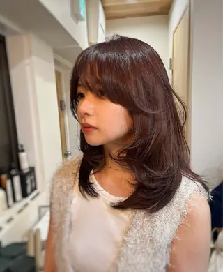 セミロング カラー CLOVE所属・下石怜子/レイヤー/ 透明感カラーのヘアスタイル