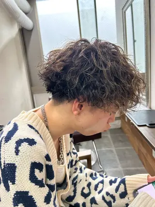 ショート パーマ メンズ CECIL hair なんば店所属・メンズパーマ 艶髪☆店長☆有馬のヘアスタイル