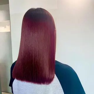 セミロング カラー 新宿♥ハッシュカット 暖色カラー♥Unaのヘアスタイル