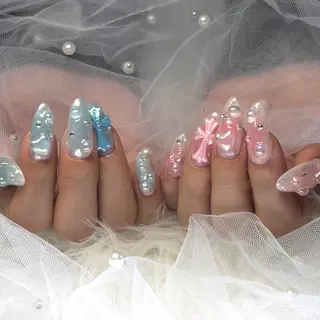 ネイル Haluca 長さ出し🍀のネイルデザイン