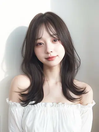 セミロング 髪質改善縮毛矯正🫧 村上蒼生のヘアスタイル