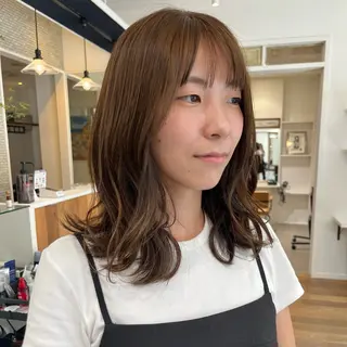 セミロング カラー ヘアアレンジ 無料カットモデル‪✨ ✂️Nanami🌷のヘアスタイル