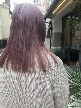 セミロング カラー ri saのヘアスタイル