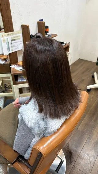 セミロング カラー chacha blanc元山のヘアスタイル