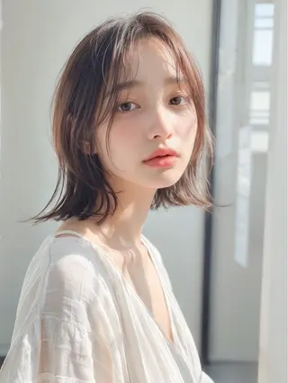 ミディアム ちのレイヤー/ハッ シュカット🌷💝のヘアスタイル