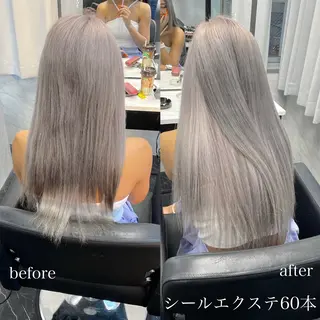 ロング カラー エクステ🩵ブリーチ 韓国ヘア🩵KAEのヘアスタイル