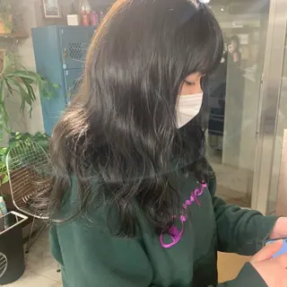 セミロング 土田かほ/本日🈳 透明感カラー🍃のヘアスタイル