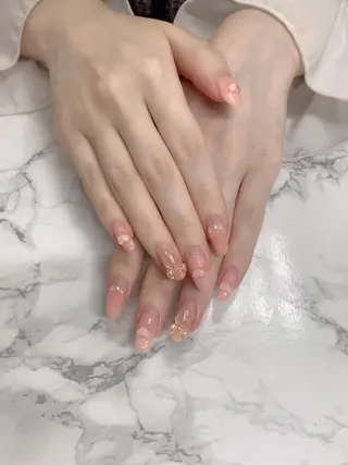 ネイル はな💎ネイル ワンホン、長さ出しのネイルデザイン