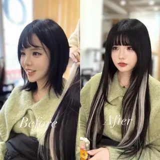 ロング OLD.L所属・エクステ＆カラー専門 羽エクステ　新大久保のヘアスタイル