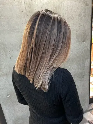 ミディアム カラー LUSTRE クロサワのヘアスタイル