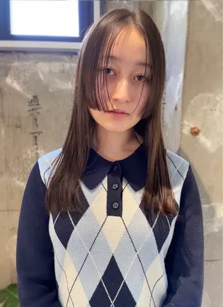 セミロング カラー 森田 博樹のヘアスタイル