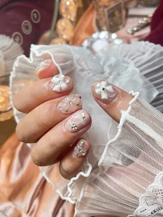 ネイル 23時まで❤︎韓国、 ワンホンネイルのネイルデザイン