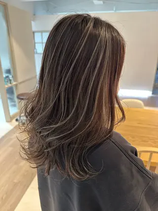 セミロング カラー schon 仙台のヘアスタイル