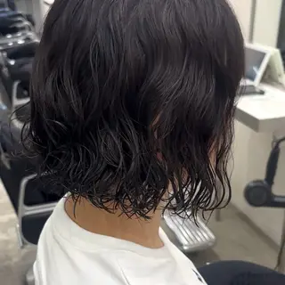 ショート パーマ 髪質改善ストレート /暖色カラー🎀🪞のヘアスタイル