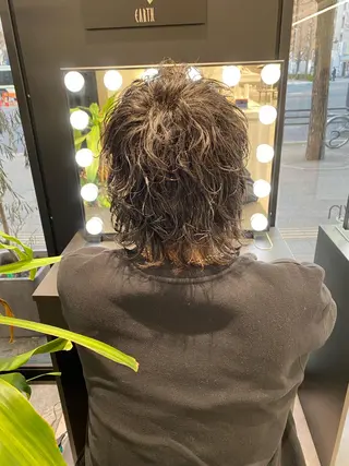 ショート パーマ メンズ ムトウセイマ/艶髪 /艶ケアWブリーチのヘアスタイル