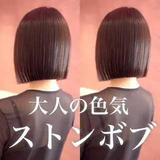 ショート カラー 莉乃/縮毛矯正/髪質 改善/艶カラーのヘアスタイル