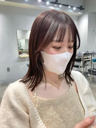 ミディアム カラー 【arc】Ruri コテ巻き風パーマのヘアスタイル