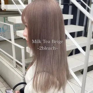 セミロング カラー THESALONS所属・🤍ブリーチカラー /寄田龍樹🤍のヘアスタイル