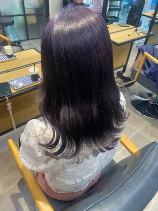 セミロング カラー 韓国×髪質改善カラー 💎hinaのヘアスタイル