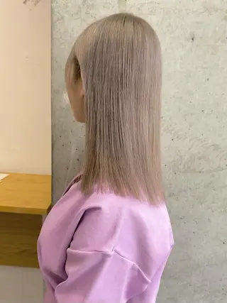 ミディアム カラー Piaコータロー ハイトーン&‪ボブのヘアスタイル