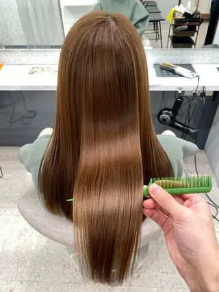 ロング 京都レイヤーカット/ 縮毛矯正/羽柴りくのヘアスタイル