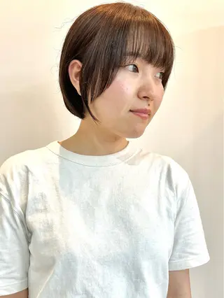 ショート カラー ヘアアレンジ 切りっぱなしボブ/ デザインカラー店長のヘアスタイル
