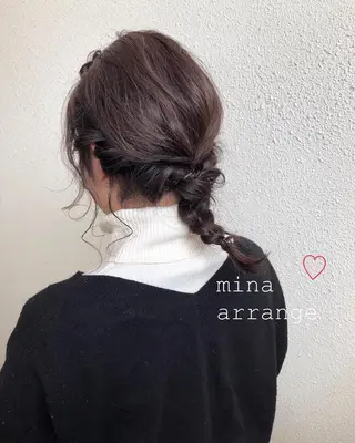 ミディアム カラー ヘアアレンジ ツキノキ ミナのヘアスタイル