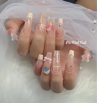 ネイル momo 長さだしのネイルデザイン