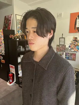 ミディアム カラー メンズ アトム/ウルフ パーマ/レイヤーのヘアスタイル