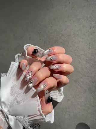 ネイル I-nailロング /ワンホン/キラキラのネイルデザイン