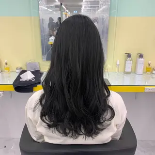 セミロング カラー パーマ ヘアアレンジ ☁️縮毛矯正✖️ 透明感☁️りくのヘアスタイル