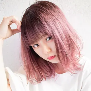 ミディアム カラー ヘアアレンジ 艶髪/髪質改善/ 縮毛矯正⭐️熊野未来のヘアスタイル