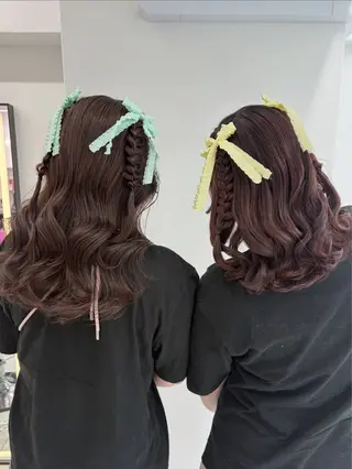 セミロング ヘアアレンジ 新宿/韓国ヘア 中明度カラー/かやのヘアスタイル