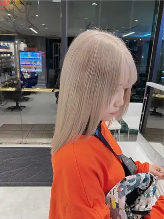 セミロング カラー 【美髪ハイトーン】 髪質改善/大和🎀のヘアスタイル