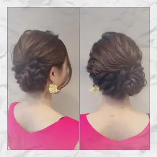 セミロング ヘアアレンジ ヘアセット/着付け 𓇼 松本 夏美𓇼のヘアスタイル