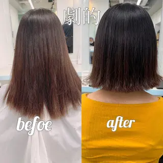 セミロング くすみミルクティー／ ブラウン🪡TOWAのヘアスタイル