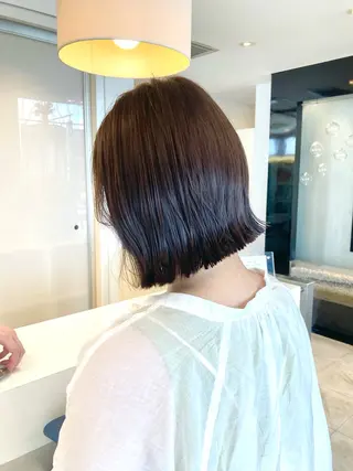 ショート カラー パーマ 名竹聖治/透明感 カラー/縮毛矯正のヘアスタイル